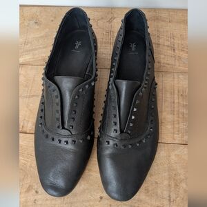 Frye Black Leather Studded Loafers | Women's Size 11 Edgy Classic